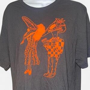 Canvas Charcoal and Neon Orange Beetlejuice Graphic Tee